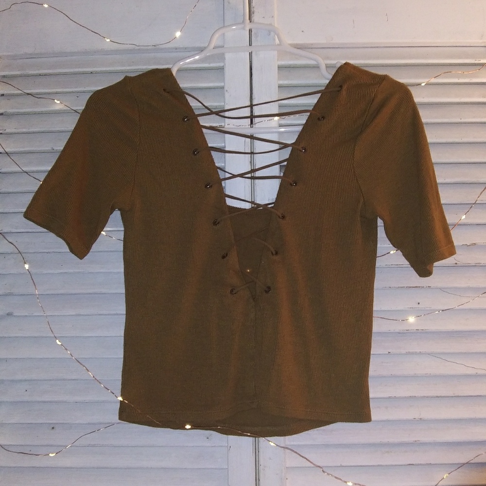 Lace-Up Crop Top